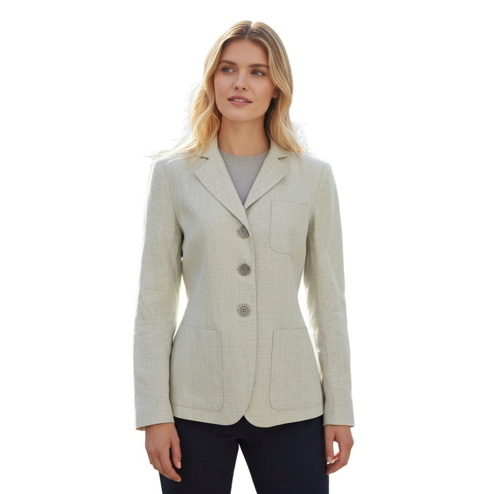 DKNY Karan New York 100% Linen Belted Blazer Jacket Womens Size 4 Light Green